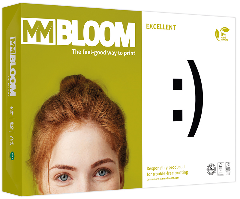 Папір офісний А4, 80г/м2, 500 арк, MM BLOOM Excellent